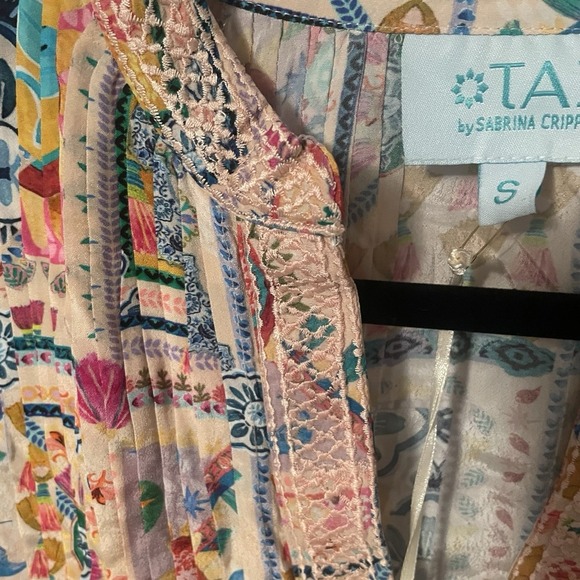 Taj by Sabrina Crippa Women's Long Sleeve Mini Dress Multicolor Size Small Beach - Picture 2 of 14